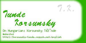 tunde korsunsky business card